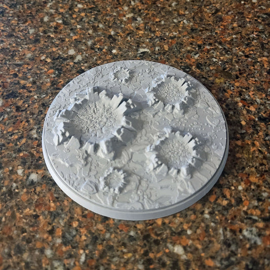 Asteroid with five (5) Craters 100mm Scenic Base for Action Figures