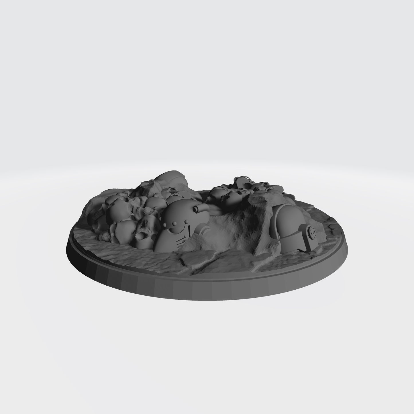 100mm Scenic Base - Desert Base with Skulls, Rocks, and Three (3) Helmets compatible with JoyToy Action Figures Beaky Helmet