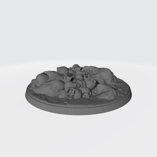 100mm Scenic Base - Desert Base with Skulls, Rocks, and Three (3) Helmets compatible with JoyToy Action Figures