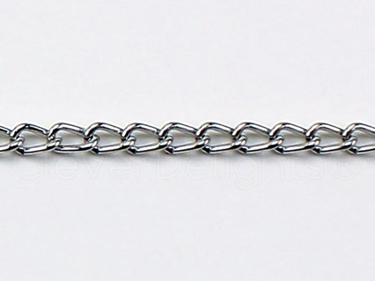 12" Metal Chain 3x5mm Link - Antique Silver or Platinum for Action Figures