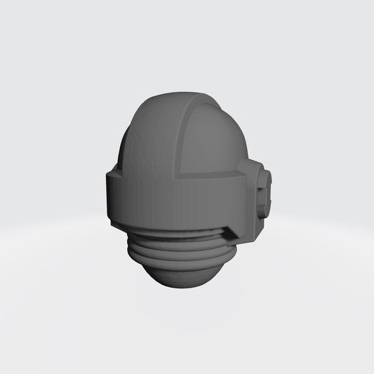 Mark VII Helmet with Two Hoses for JoyToy Warhammer 40K Space Marine 1:18 Scale Action Figures Rear by 18th Scale Armory