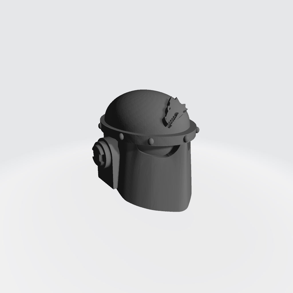Salamanders Legion Mark II Helmet No Grill with Chapter Iconography on Forehead: Helmet Swap for JoyToy Grimdark Marine Action Figures Custom 1:18th Scale Upgrade