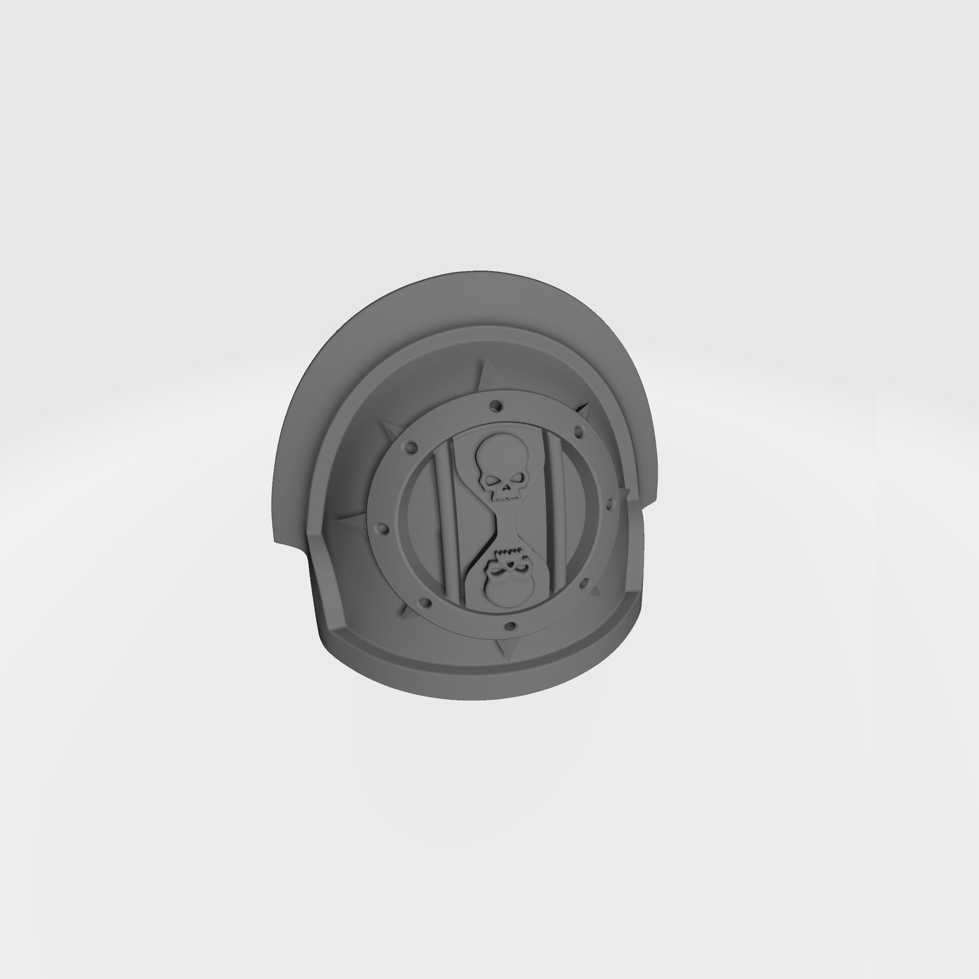 The iconography of the Dreadwing at the time of the Horus Heresy consisted of a stylised hourglass, a pair of skulls centered within, located on the top and the bottom of the hourglass. This central symbol was centered within an eight-pointed Iron Halo symbol.