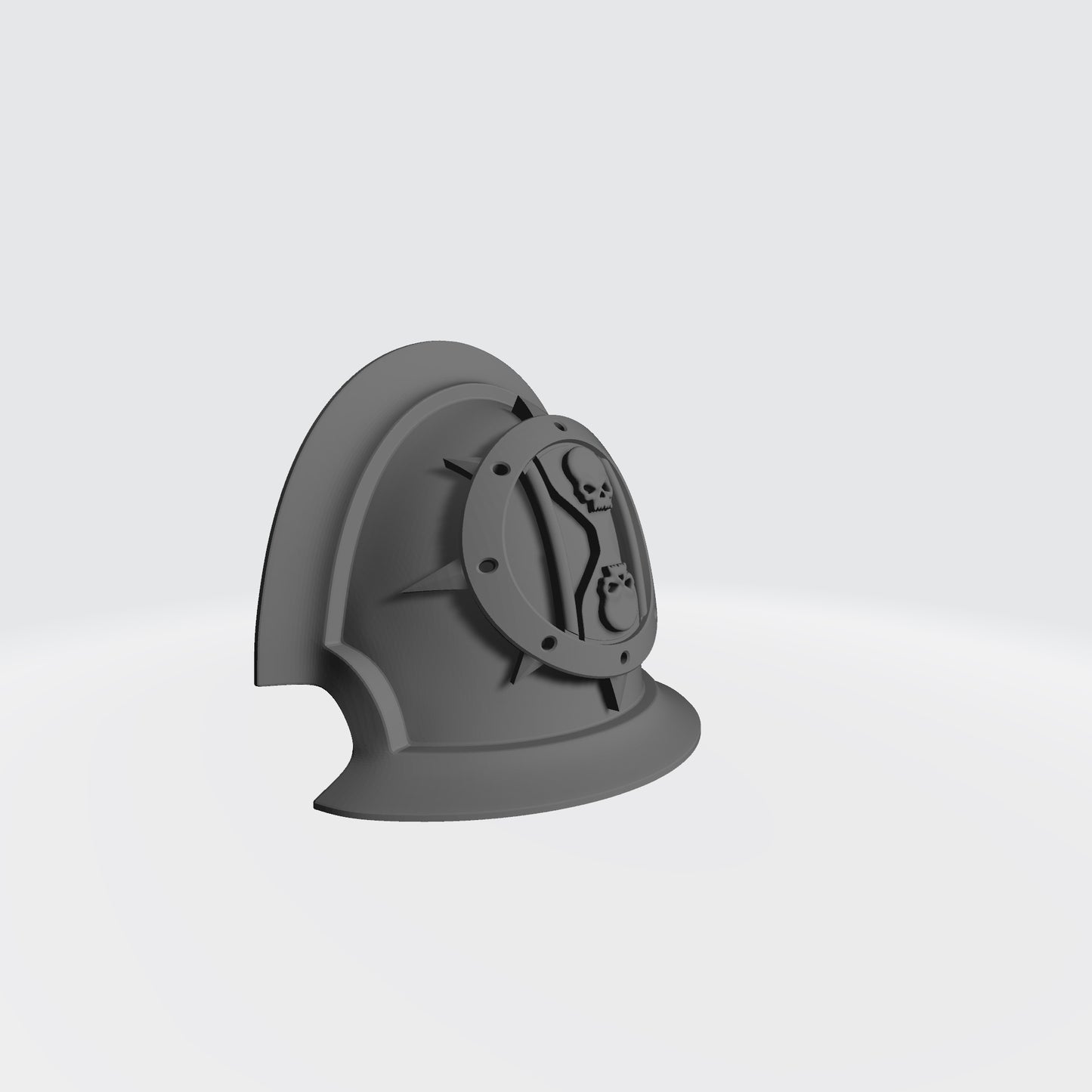 The Dreadwing MKVII Shoulder Pad Gen: 7 Pauldron Notched Vambrance Thin Double is compatible with the Dark Angels Legion JoyToy 1:18th Scale Space Marines*, from the Heresy era. Right Angle