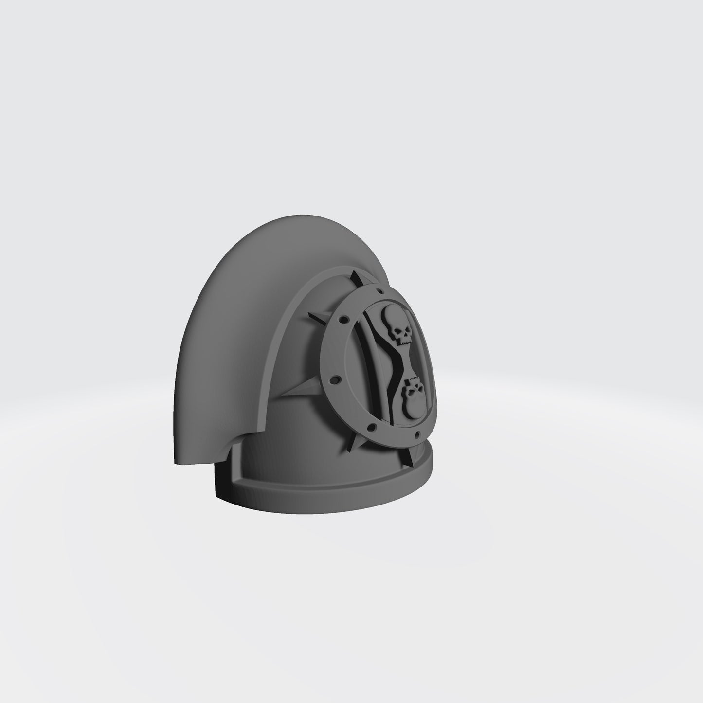 The Dreadwing MKIII Shoulder Pad Gen: 3 Pauldron 3 Quarter Vambrance Left Shoulder is compatible with the Dark Angels Legion JoyToy 1:th Scale Space Marines*, from the Heresy era. Tight Angle