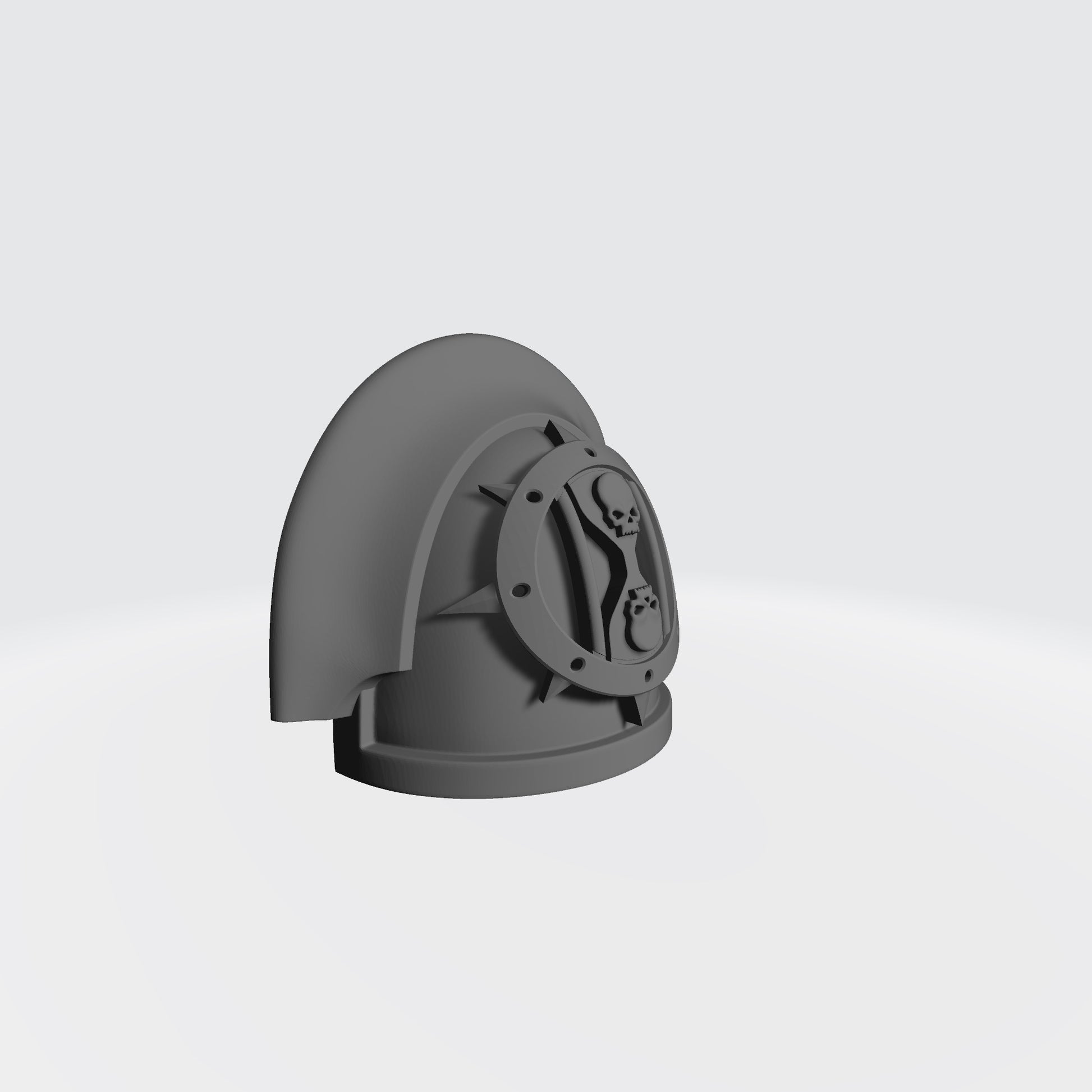 The Dreadwing MKIII Shoulder Pad Gen: 3 Pauldron 3 Quarter Vambrance Left Shoulder is compatible with the Dark Angels Legion JoyToy 1:th Scale Space Marines*, from the Heresy era. Tight Angle
