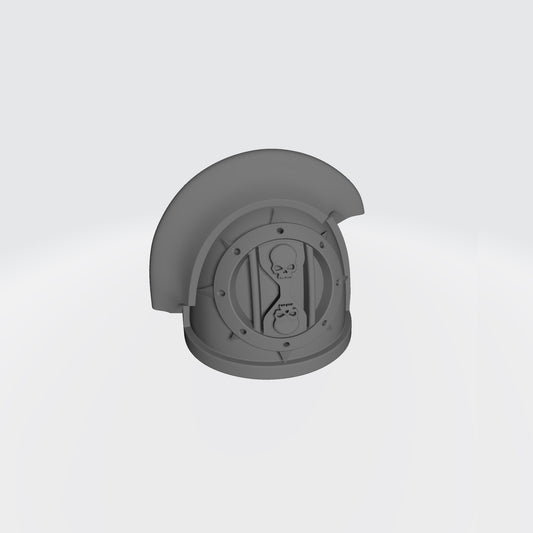 The 18th Scale Armory Dreadwing MKIII Shoulder Pad Gen: 3 Pauldron 3 Quarter Vambrance Left Shoulder is compatible with the Dark Angels Legion JoyToy Space Marines*, from the Heresy era.