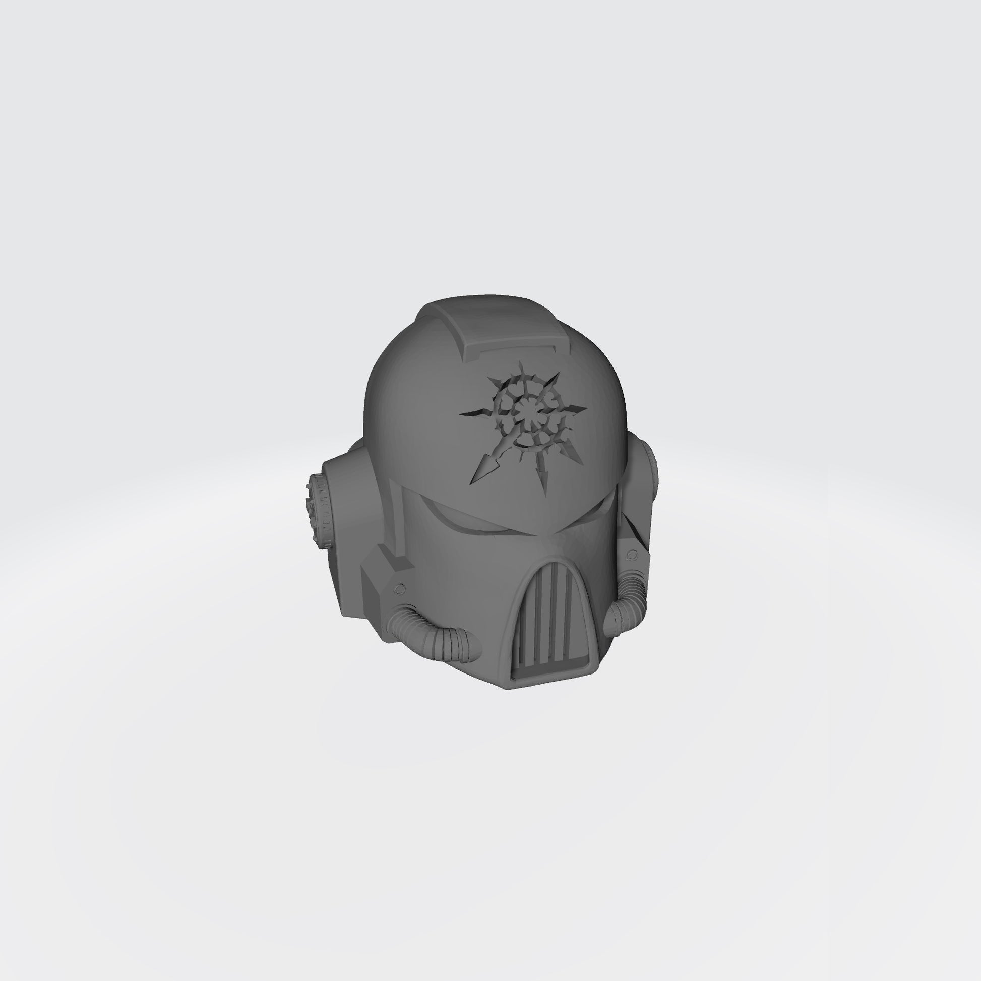 Mark VII Chaos Undivided Engraved Helmet for JoyToy Traitor Marine Action Figures Custom 1:18th Scale Head Swap