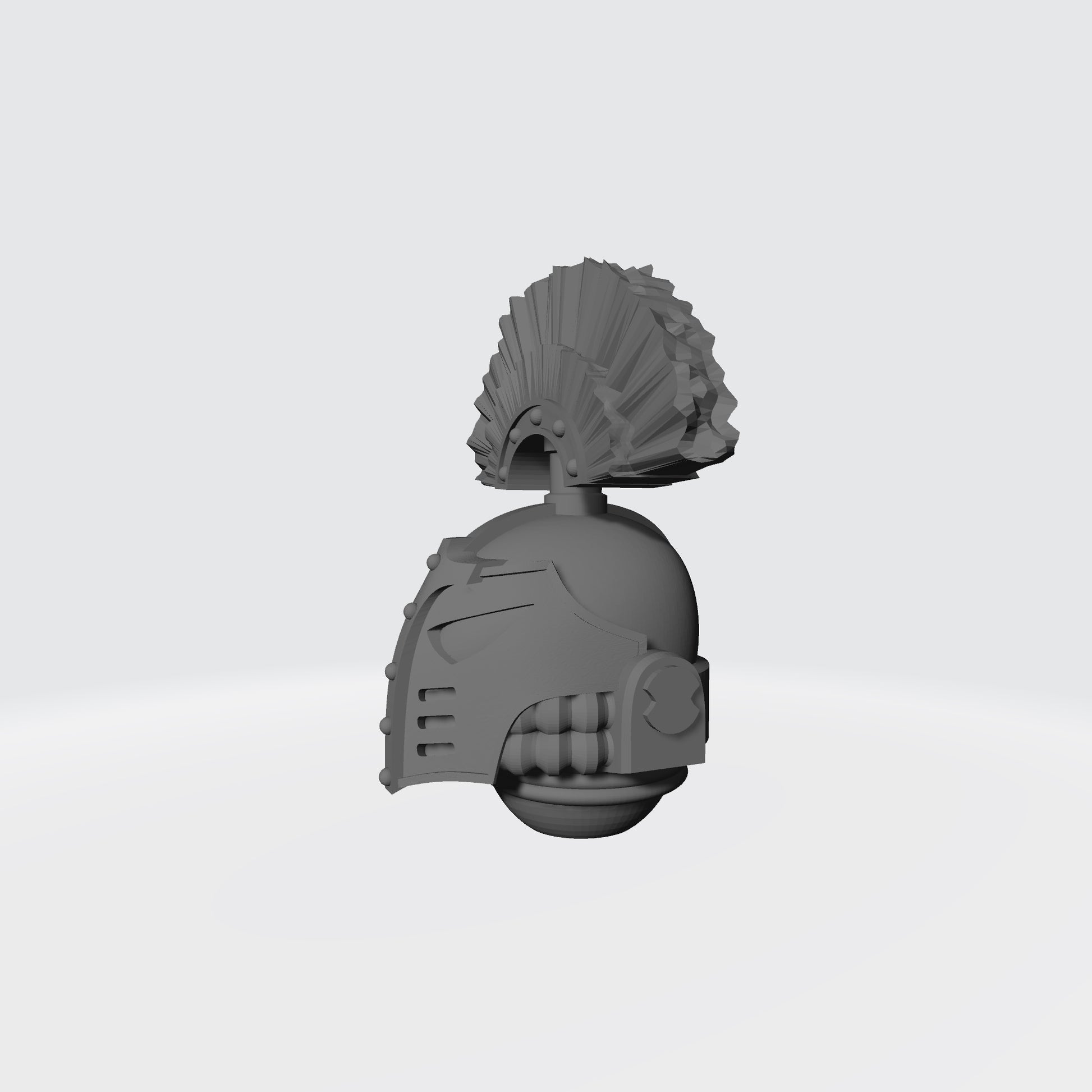 Emperor's Children Legion 30k Helmet with Plume compatible with JoyToy Space Marine Action Figures Left Angle