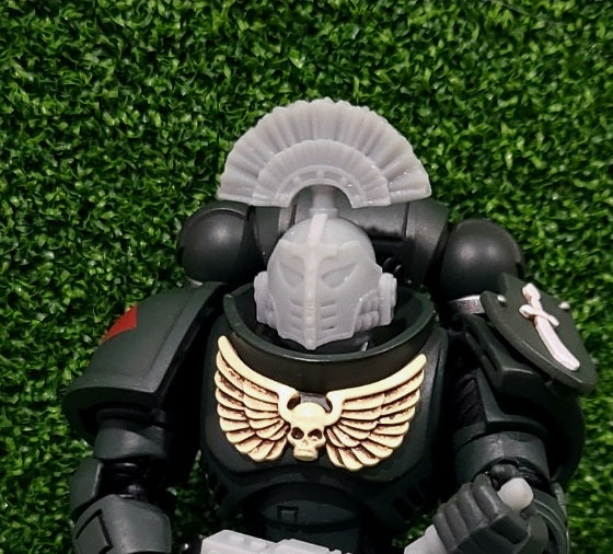 3D Printed Emperor's Children Legion 30k Helmet with Plume compatible with JoyToy Space Marine Action Figures