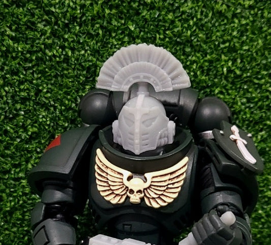 3D Printed Emperor's Children Legion 30k Helmet with Plume compatible with JoyToy Space Marine Action Figures