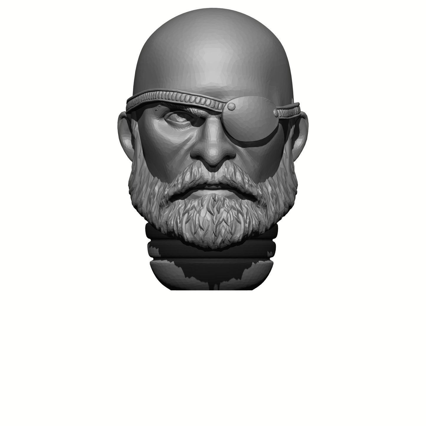 Bald Sergeant with Beard and Eyepatch Head Swap for JoyToy Space Marine Action Figures Custom 1:18th Scale Parts
