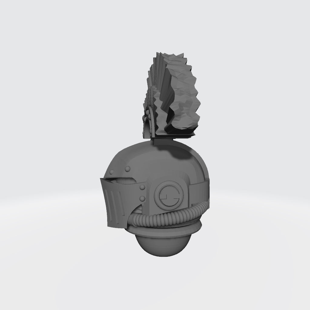 Iron Knight Helmet with Plume: Demon Slayer Helmet Swaps for JoyToy Loyalist Marine Action Figures Custom 1:18th Scale Part