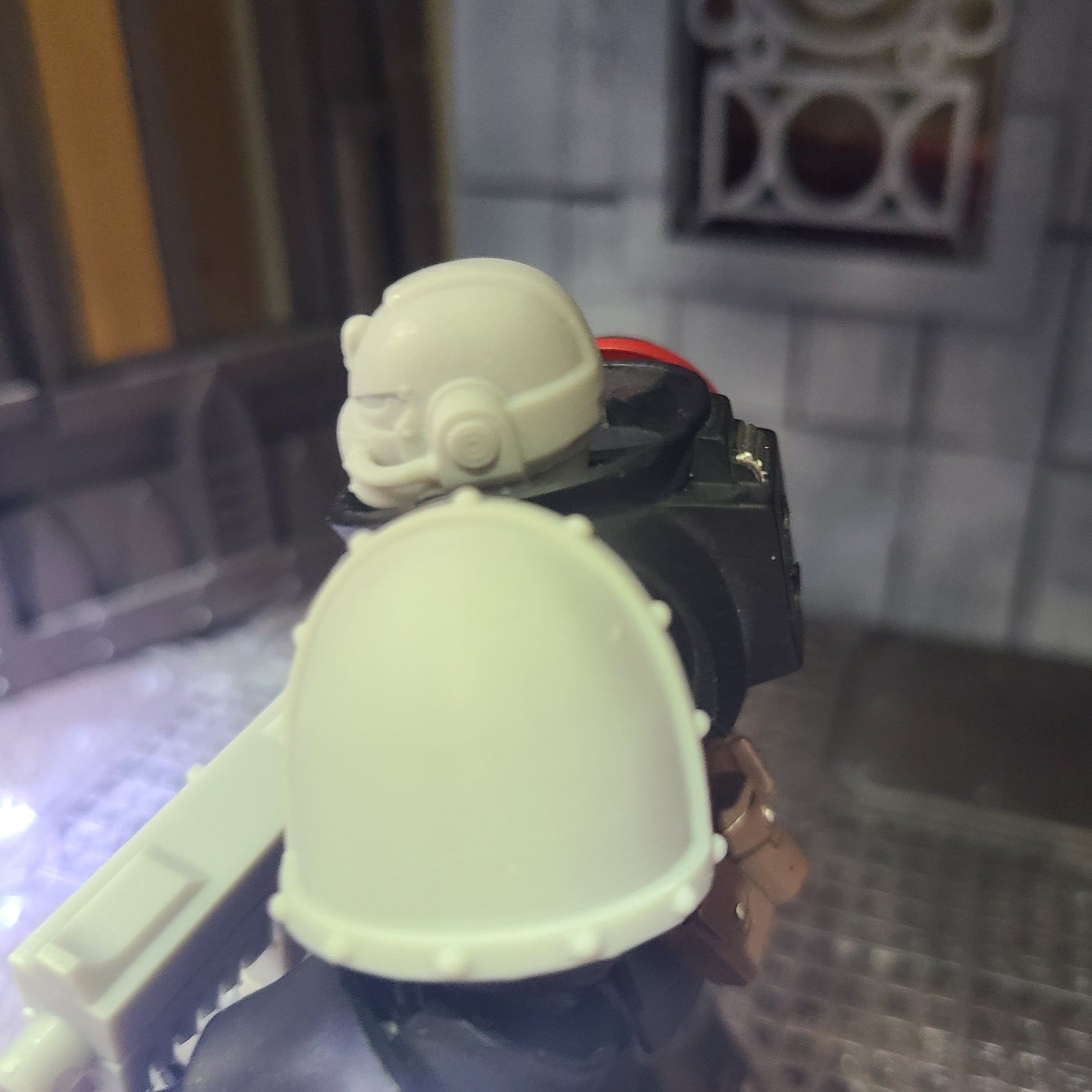 Knight Helmet with Skull and Two Tubes for JoyToy Loyalist Marine Action Figures Custom 1:18th Scale Parts