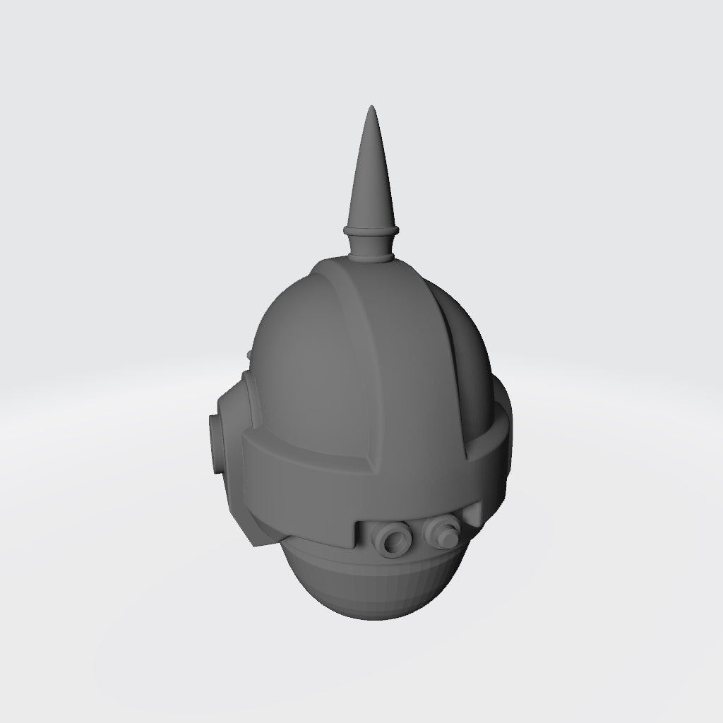 Knight Helmet with Skull, Single Hose and Spike: Demon Slayer Head Swaps for JoyToy Space Marine Action Figures Custom 1:18th Scale Parts