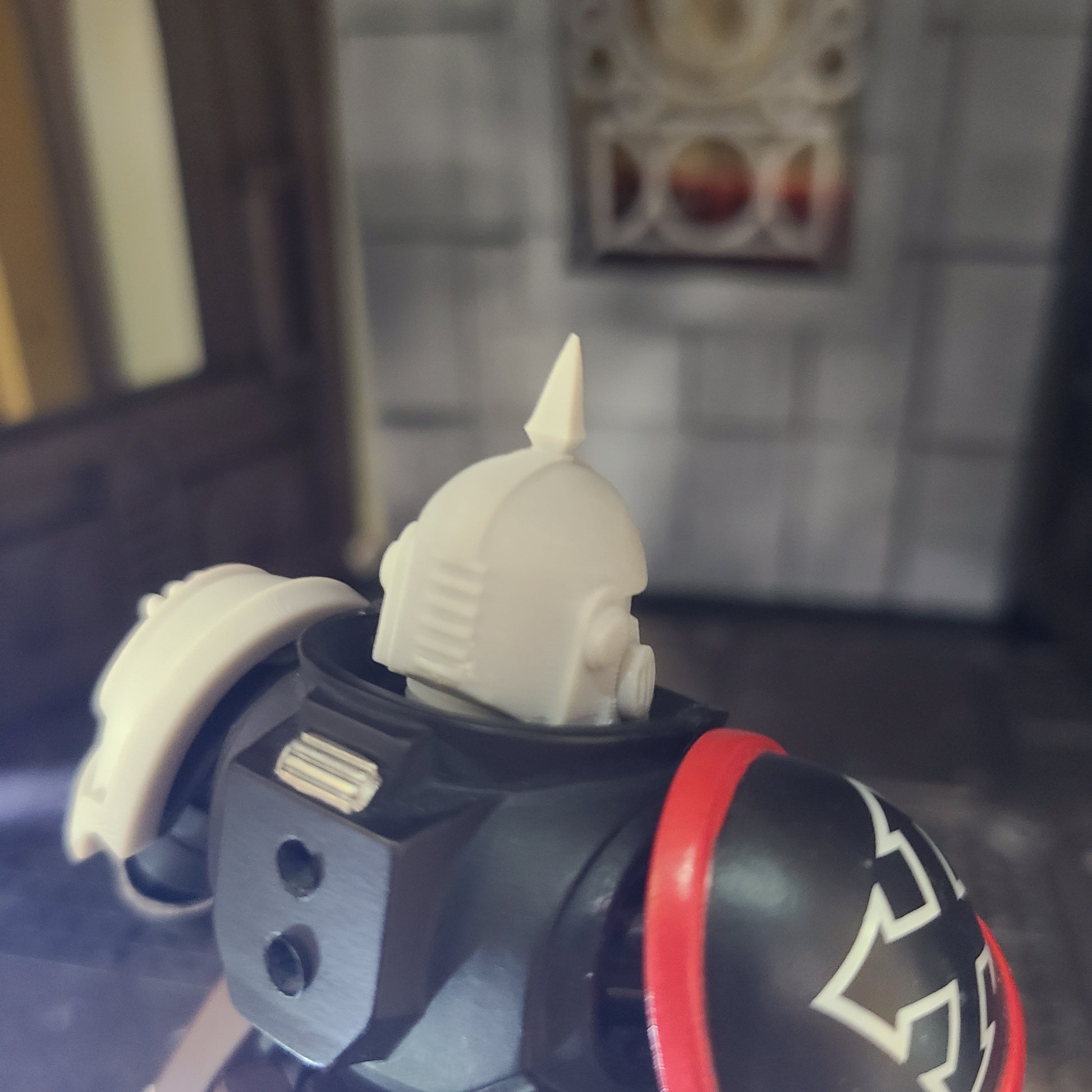 Death Guard Legion Helmet MKIII with Spike for JoyToy Traitor Marine Action Figures Custom 1:18th Scale Head Swap