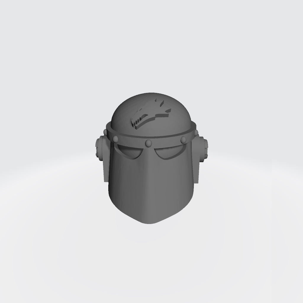 Salamanders Legion Mark II Helmet No Grill with Chapter Iconography on Forehead: Helmet Swap for JoyToy Grimdark Marine Action Figures Custom 1:18th Scale Upgrade