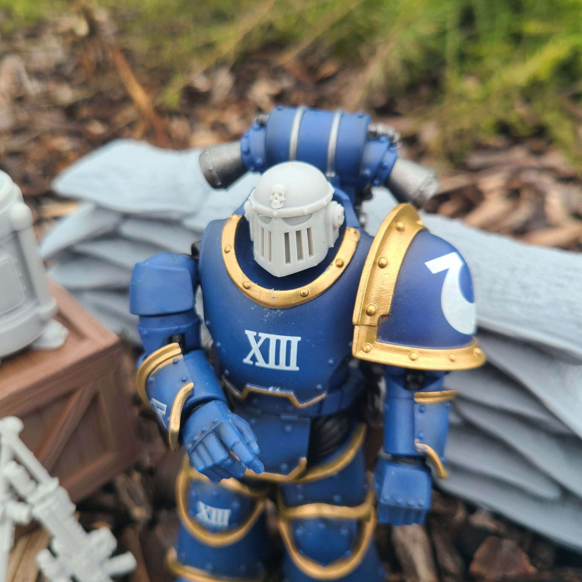 Veteran Sergeant MK 2 Helmet with Iron Skull for JoyToy Loyalist Marine Action Figures Custom 1:18th Scale Head