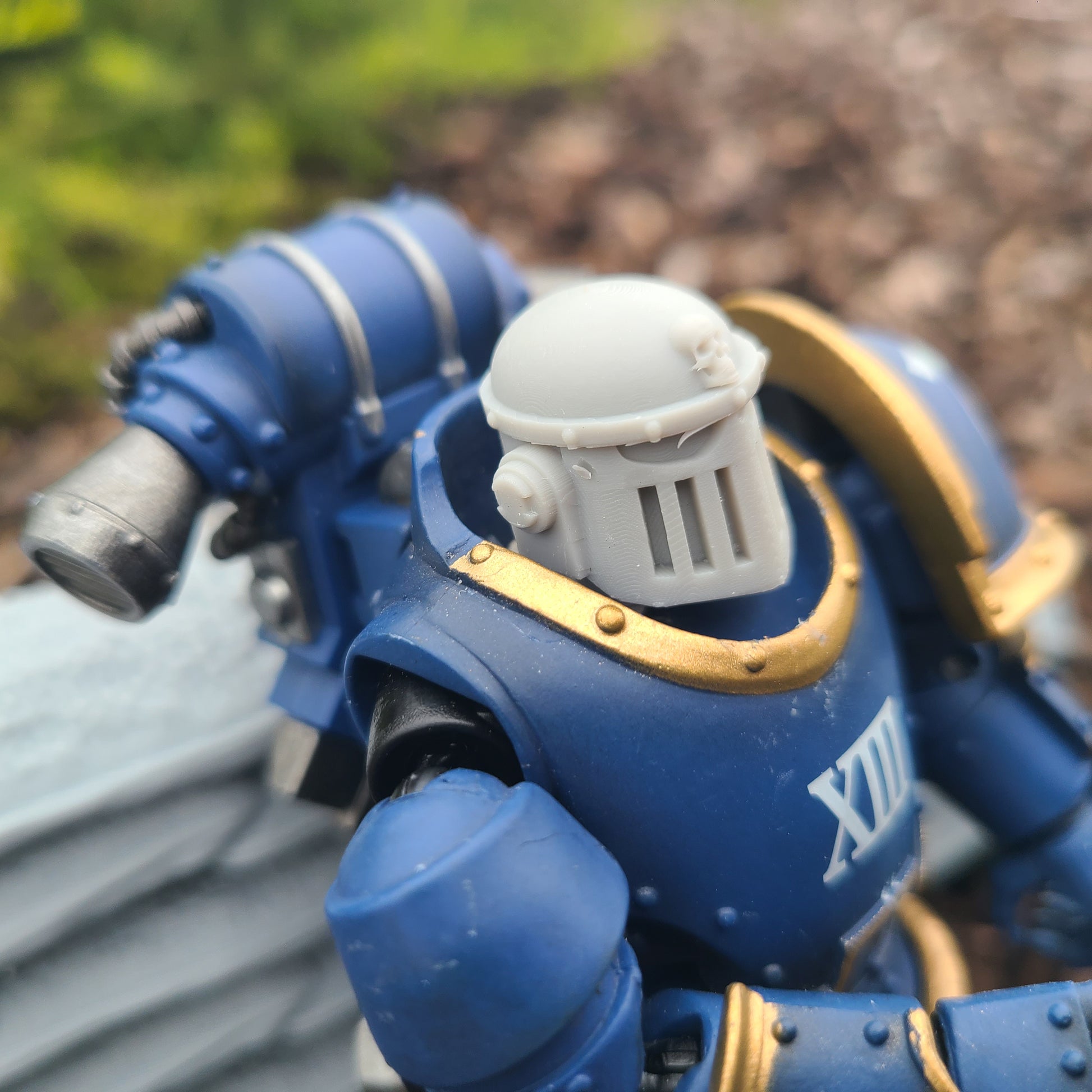 Veteran Sergeant MK 2 Helmet with Iron Skull for JoyToy Loyalist Marine Action Figures Custom 1:18th Scale Head