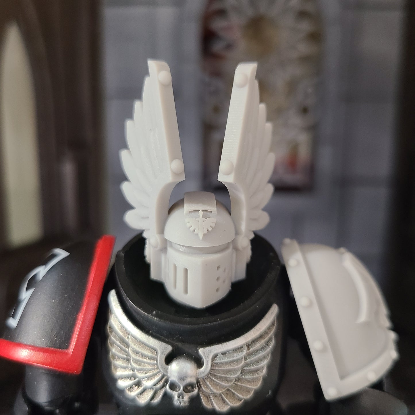 Dark Angels Legion MKIII Winged Helmet Ver. 2 Icon for JoyToy Loyalists Marine Action Figures Custom 1:18th Scale Head Swap