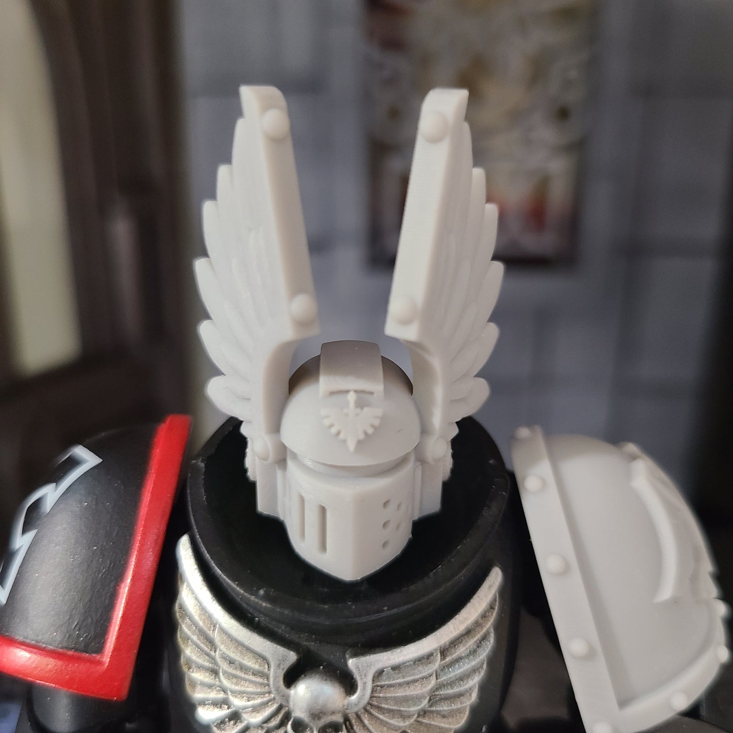 Dark Angels Legion MKIII Winged Helmet Ver. 2 Icon for JoyToy Loyalists Marine Action Figures Custom 1:18th Scale Head Swap