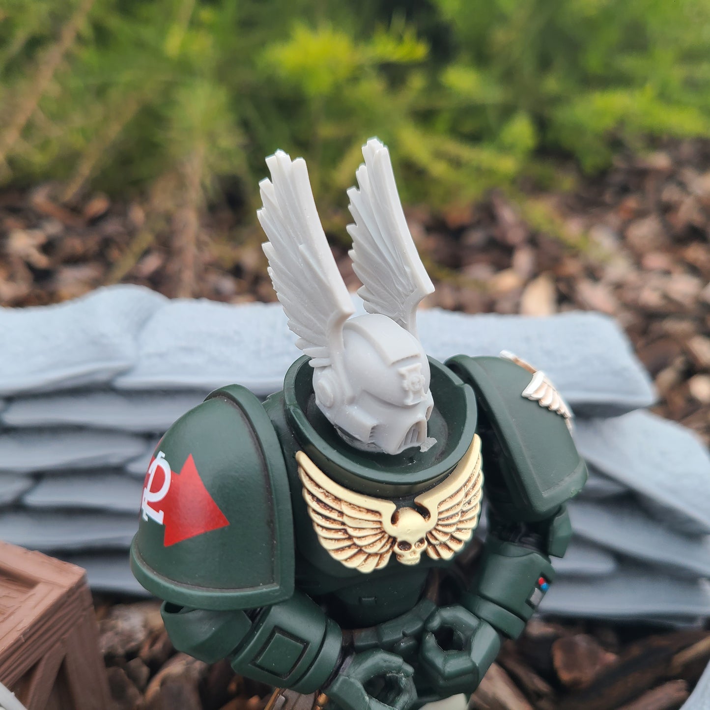 Deathwatch Mark VIII Helmet with Wings for Loyalist Marine Action Figures Custom 1:18th Scale Upgrade
