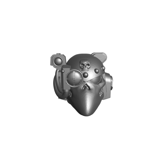 Legion of the Damned Chapter Helmet MKVI Corvus Ver. A RT with Skull and Optics for JoyToy Grimdark Marine Action Figures Custom 1:18th Parts