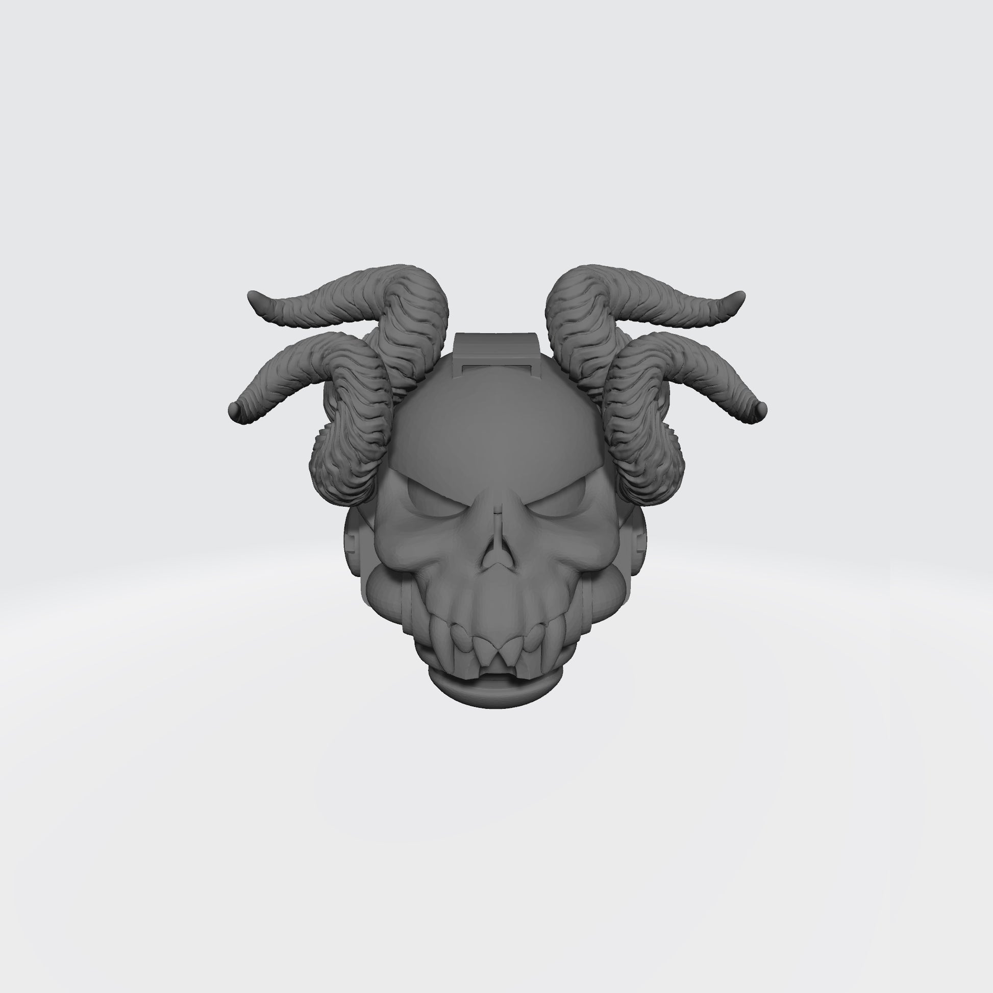 Custom Bight Lords Helmet with Fanged Skull and Double Horns for JoyToy Space Marine Action Figures