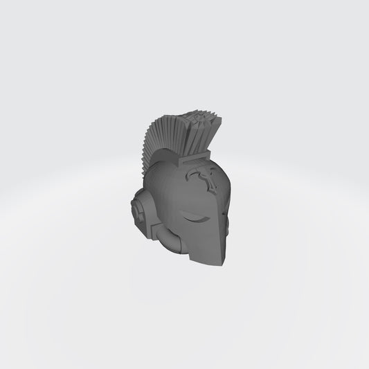 Minotaurs Chapter Plumed Spartan Helmet for JoyToy Space Marine Action Figures