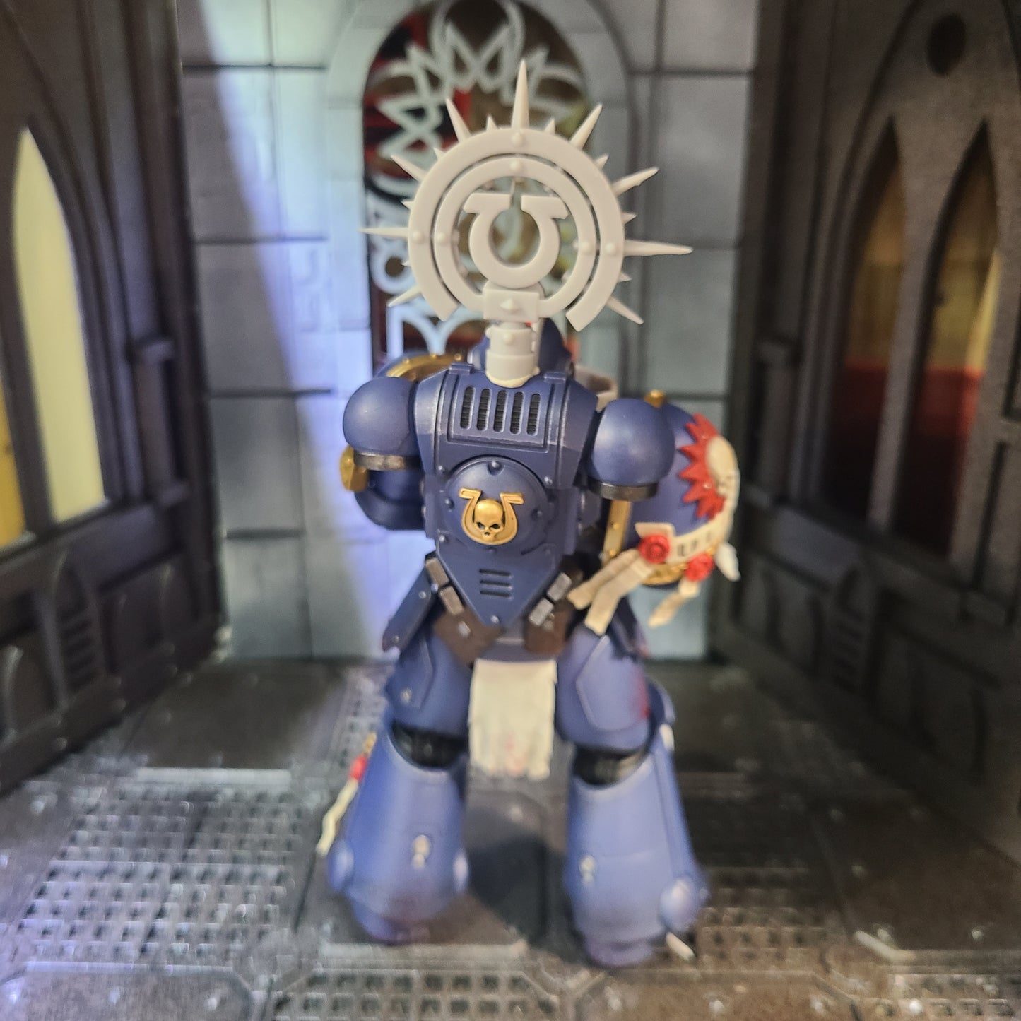Ultramarines Legion Iron Halo with Legion Icon for JoyToy Loyalist Marine Action Figure 1:18th Scale Custom Accessory