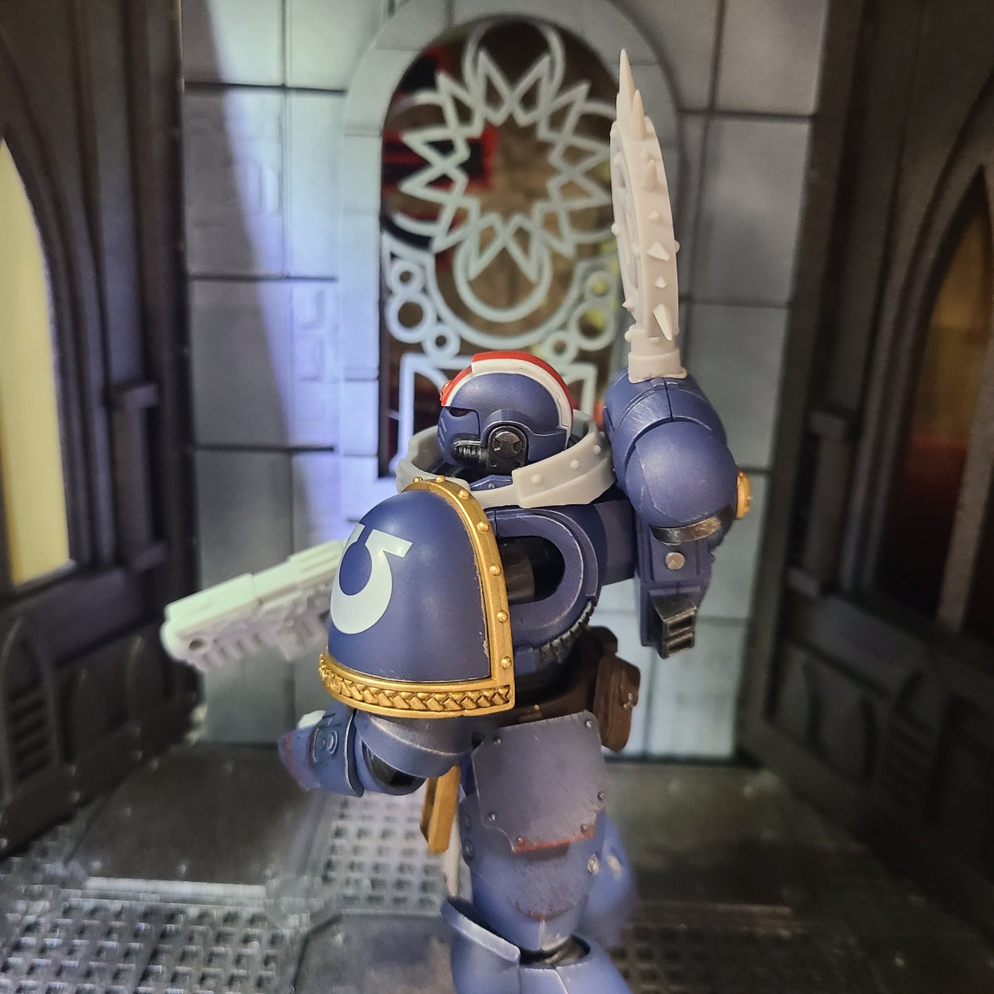 Ultramarines Legion Iron Halo with Legion Icon for JoyToy Loyalist Marine Action Figure 1:18th Scale Custom Accessory