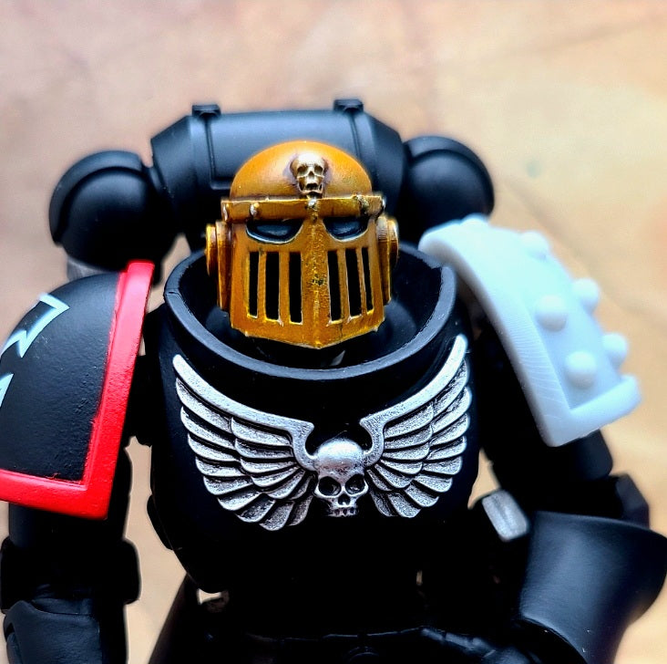 Veteran Sergeant MK 2 Helmet with Iron Skull for JoyToy Space Marine Action Figures