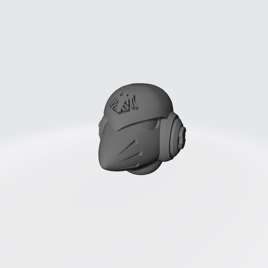 Custom Raven Guard Space Marine MKVI Corvus Helmet for JoyToy Grimdark Marine 1:18th Scale Action Figure