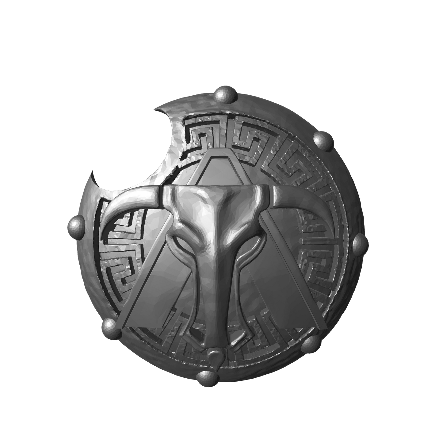 Minotaurs Chapter Round Spartan Shield with Blazons for JoyToy Grimdark Marine Action Figure Ancients