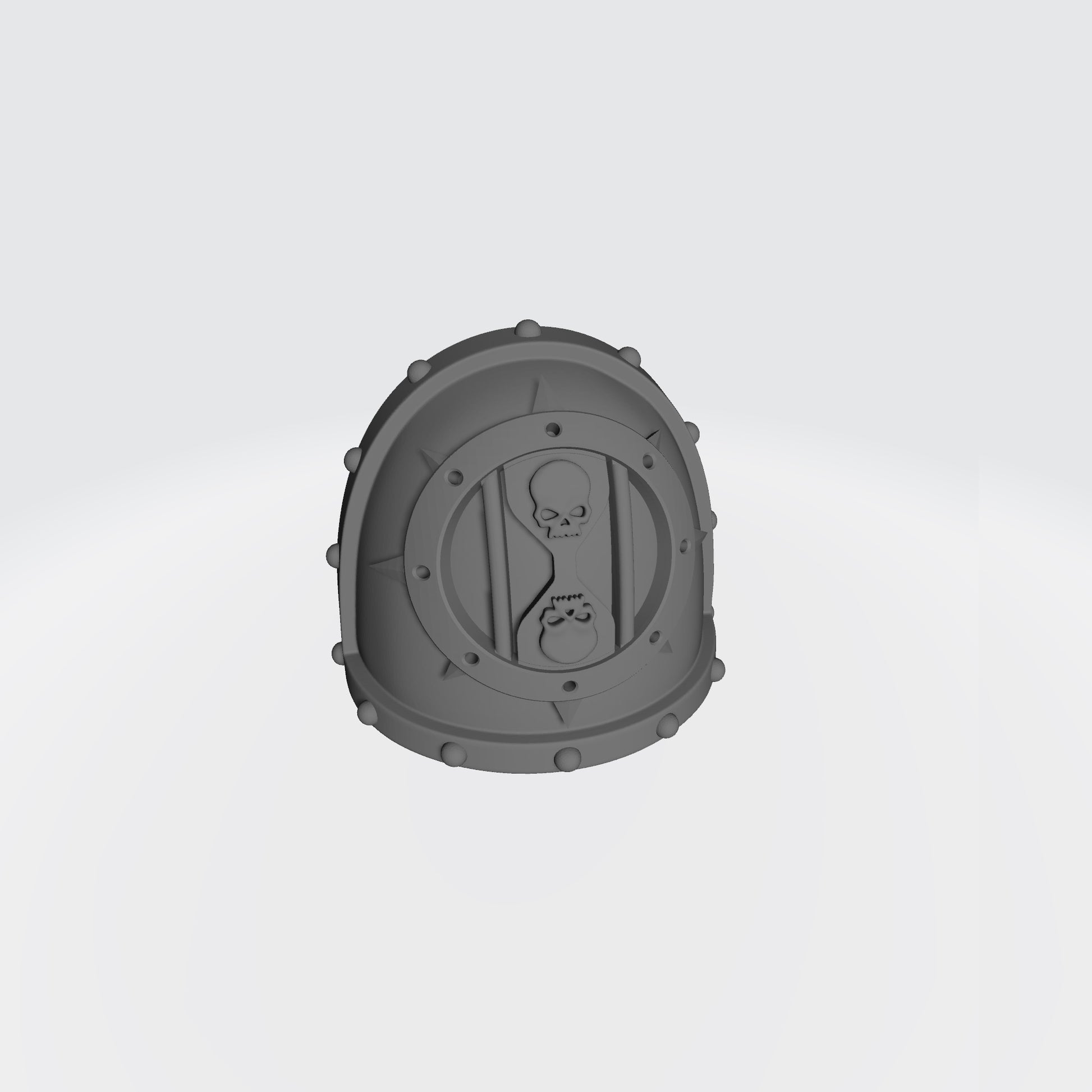 The 18th Scale Armory Dreadwing MKVII Shoulder Pad Gen: 7 Pauldron Studded (Rivets) is compatible with the Dark Angels Legion JoyToy Space Marines*, from the Heresy era.