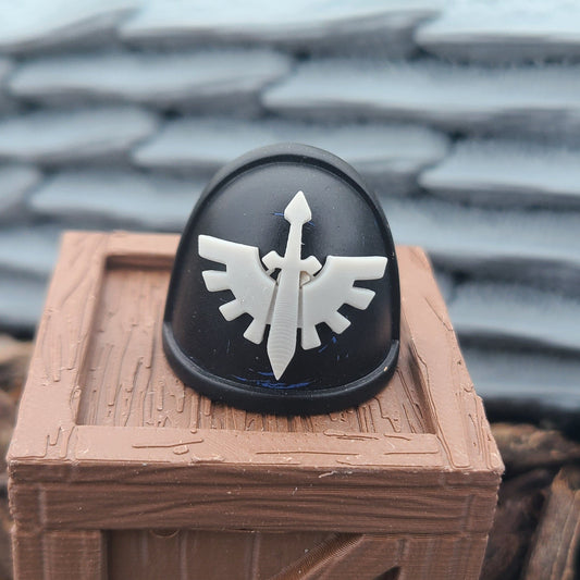 Dark Angels Legion Shoulder Pad Decal Version 01 for JoyToy Loyalist Marine Action Figures Custom 1:18th Scale Insignias