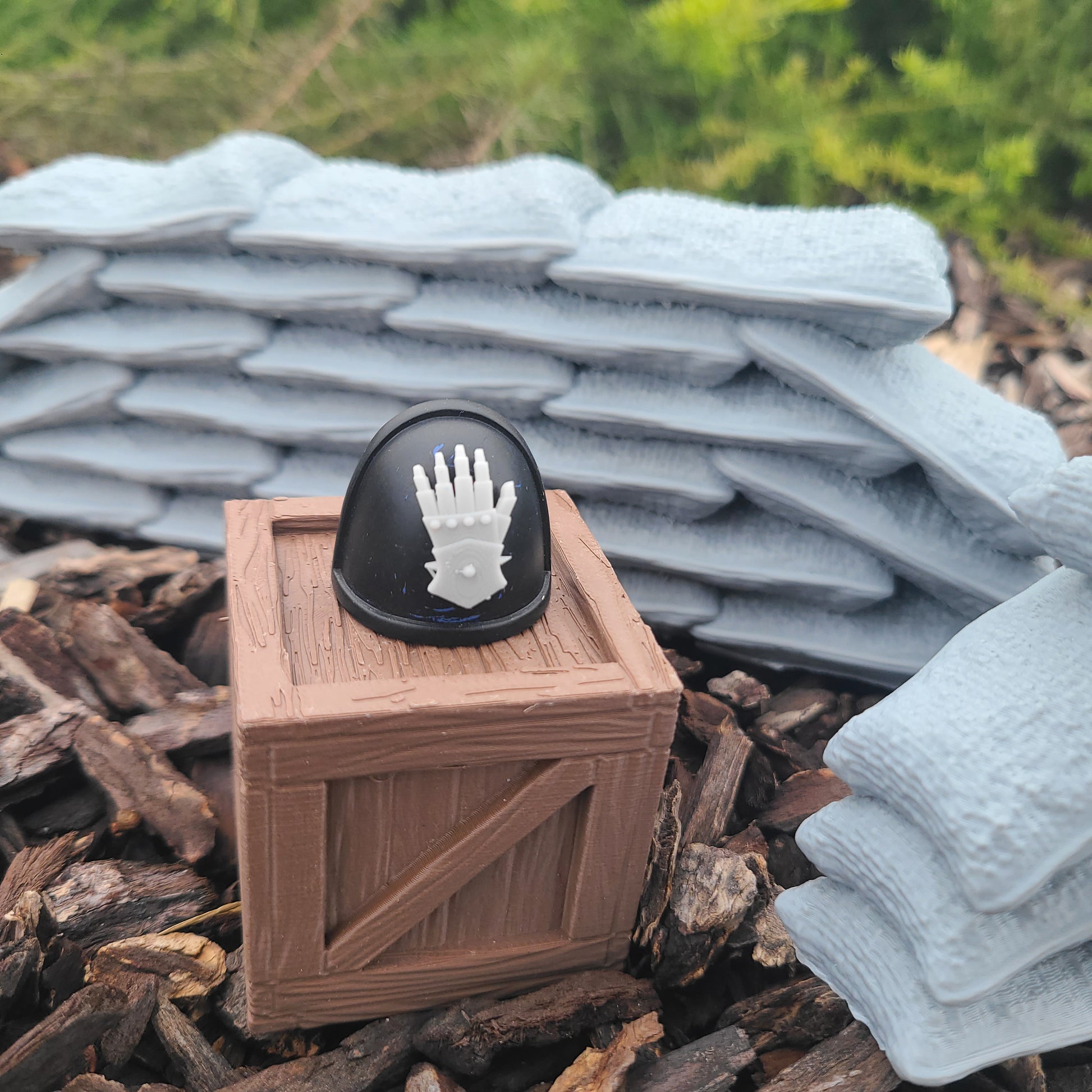 Iron Hands Legion Shoulder Pad Decal for JoyToy Loyalist Marine Action Figures Custom 1:18th Scale Part