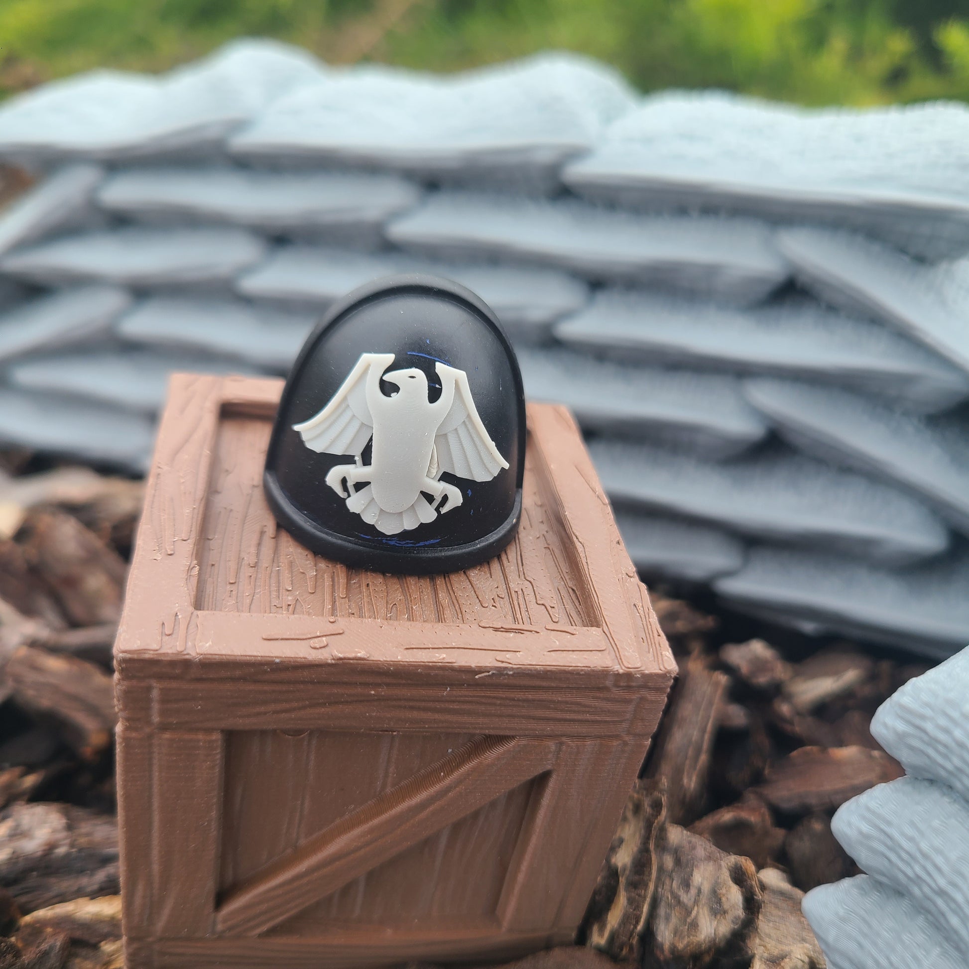 Raven Guard Legion Shoulder Pad Decal Ver. 1 for JoyToy Loyalist Marine Action Figures Custom 1:18th Scale Insignias