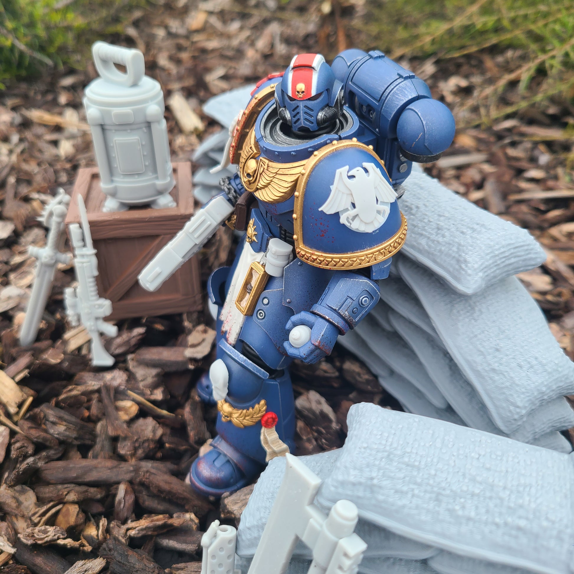 Raven Guard Legion Shoulder Pad Decal Ver. 1 for JoyToy Loyalist Marine Action Figures Custom 1:18th Scale Insignias