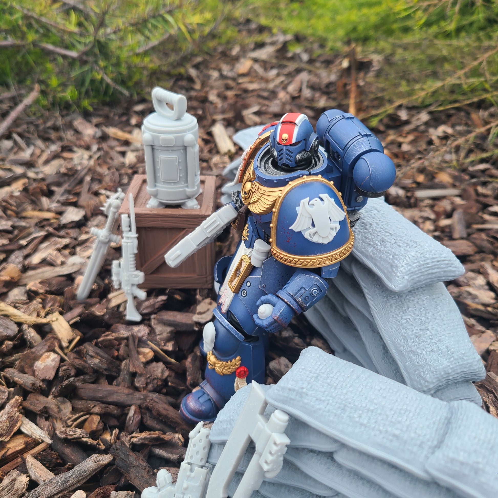 Raven Guard Legion Shoulder Pad Decal Ver. 1 for JoyToy Loyalist Marine Action Figures Custom 1:18th Scale Insignias