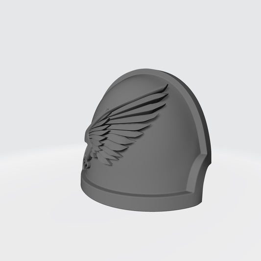 Custom Emperor’s Children Legion MKX Shoulder Pad Notched (Stealth) Compatible with JoyToy Action Figures Left Profile