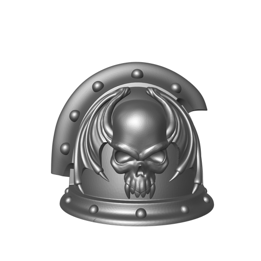 Space Marine Night Lords Legion MKIII Shoulder Pad 3 Quarter Studded (with two Rivets) Sword Breaker for JoyToy Traitor Legion Action Figures