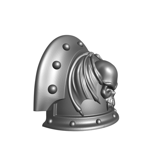 Space Marine Night Lords Legion MKIII Shoulder Pad 3 Quarter Studded (with two Rivets) Sword Breaker for JoyToy Traitor Legion Action Figures