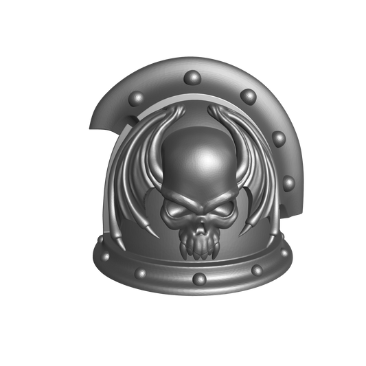 Night Lords Space Marine Legion MKIII Shoulder Pad 3 Quarter Studded (with two Rivets) Sword Breaker RT for JoyToy Traitor Legion Action Figures