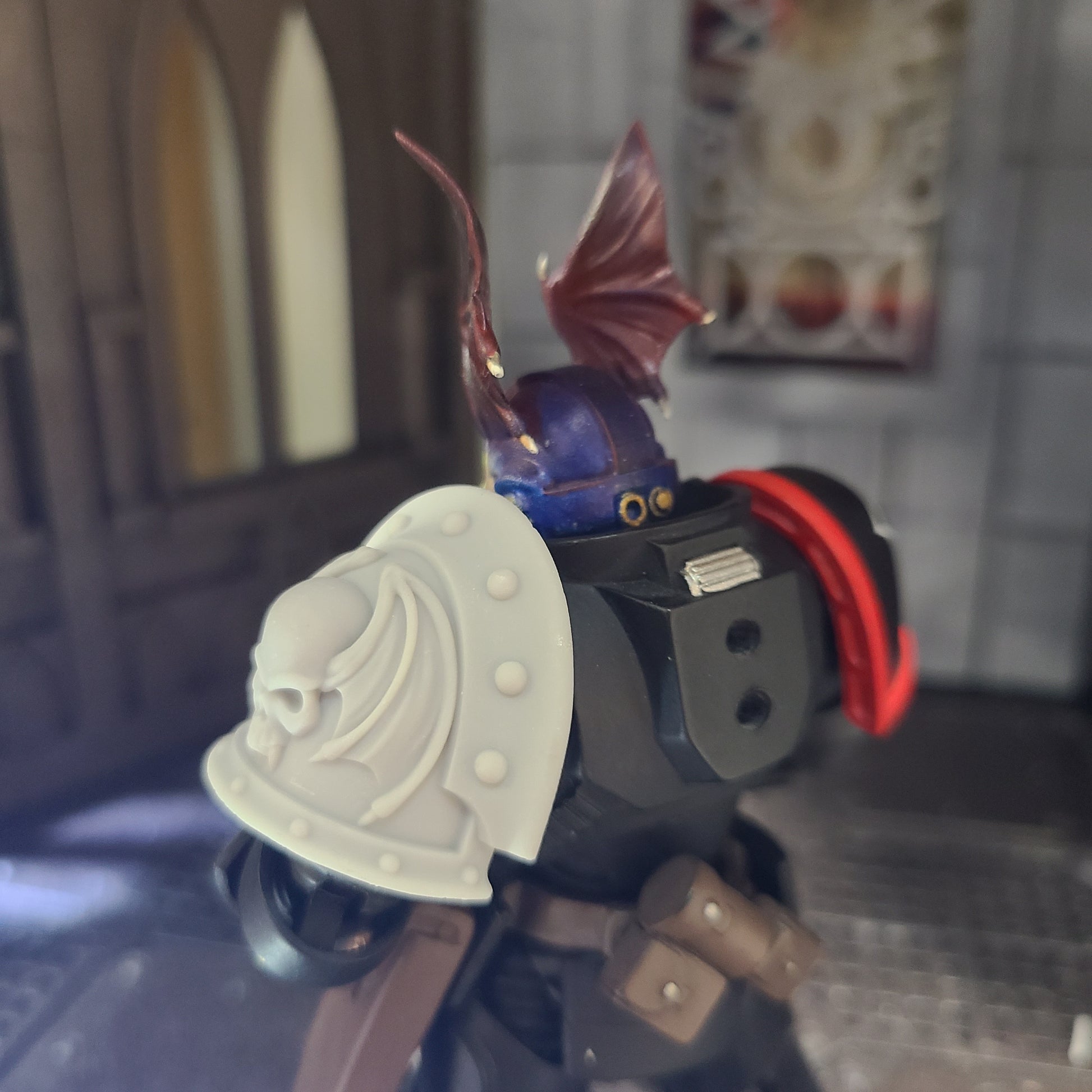 Night Lords MKIII Shoulder Pad Full Sword Breaker Studded Double Rivets for JoyToy Traitor Legion Action Figures