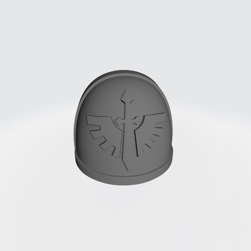 Dark Angels MKIV Version 1 Shoulder Pad Compatible with JoyToy Space Marine 4" Action Figures by 1th Scale Armory