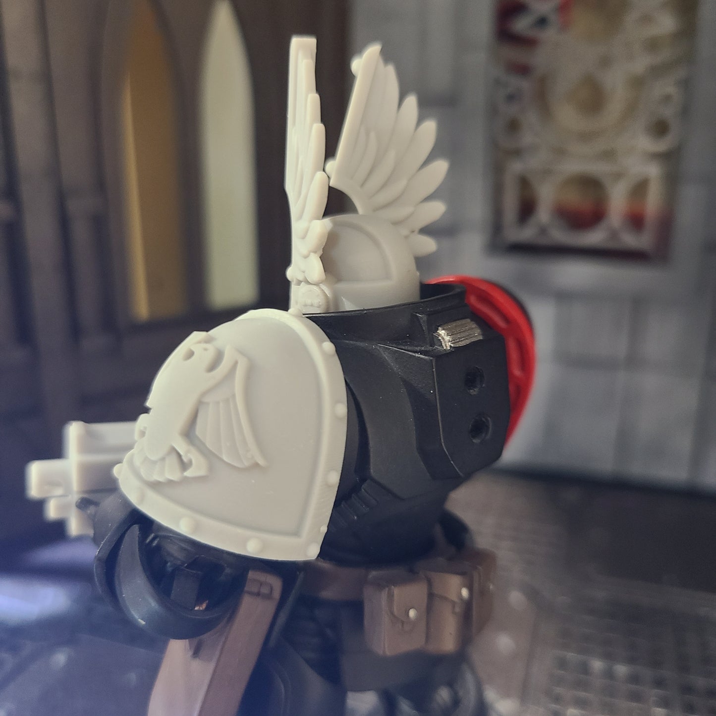 Raven Guard Legion MKVII Shoulder Pad Ver. 1 for JoyToy Space Marine Action Figures