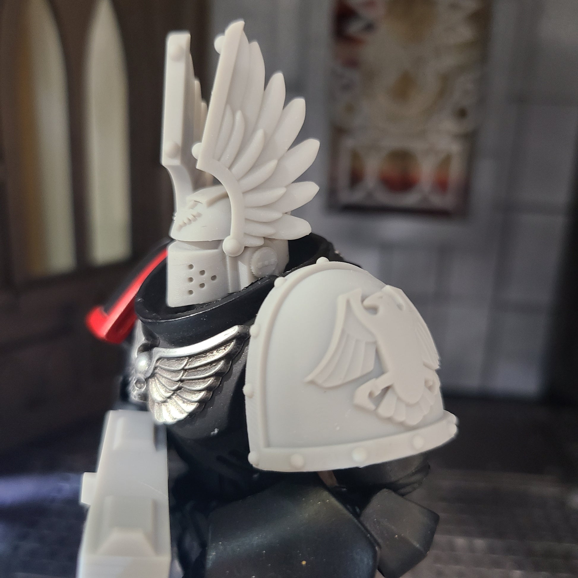Raven Guard Legion MKVII Shoulder Pad Ver. 1 for JoyToy Space Marine Action Figures