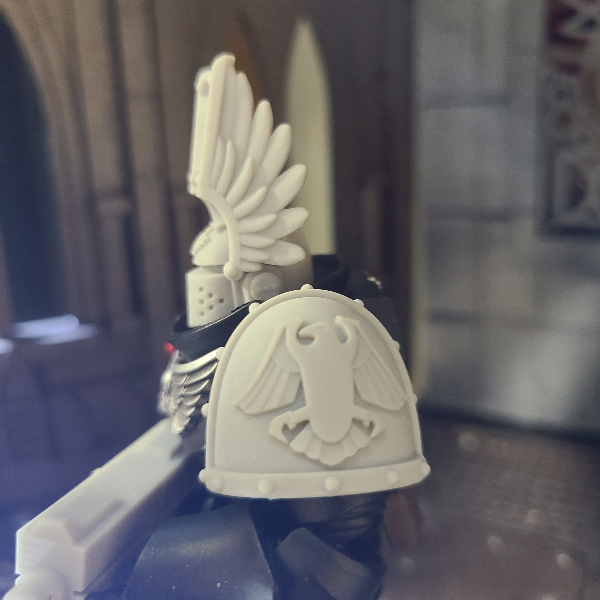 Raven Guard Legion MKVII Shoulder Pad Ver. 1 for JoyToy Space Marine Action Figures