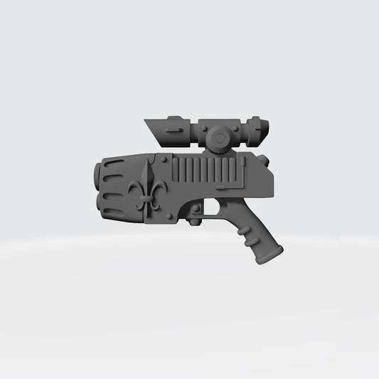 Custom Sisters of Battle Plasma Pistol with Fleur-de-lis and Scope for JoyToy Battle Soritas Action Figures